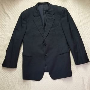 Armani Collezioni Neiman Marcus Wool/Silk Black Pinstripe Suit Jacket 44R